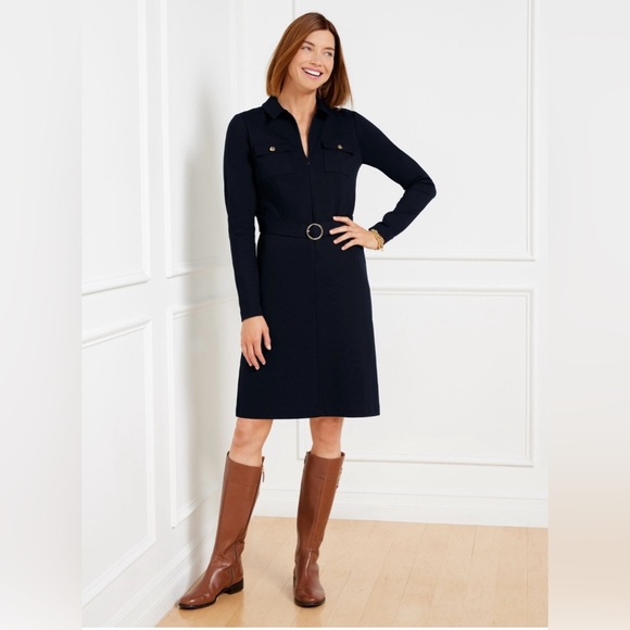 Talbots Refined Ponte Dress Sheath Long Sleeve A Line Size 14 NWT - Picture 1 of 6